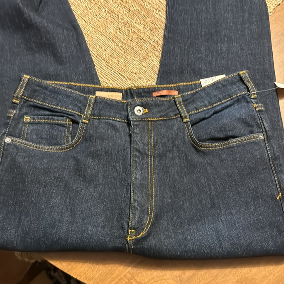 Anthropologie Pilcro Dark Wash Flare Denim Jeans with Slits - Picture 8 of 8